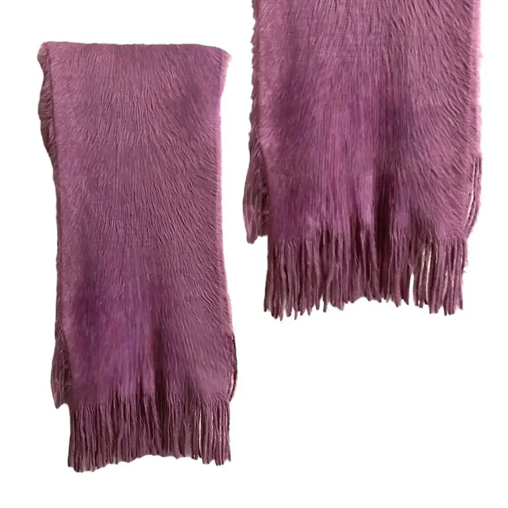 Twenty One Scarf Women’s One Size 88 in x 8 in Purple Soft Knit Fringe Long